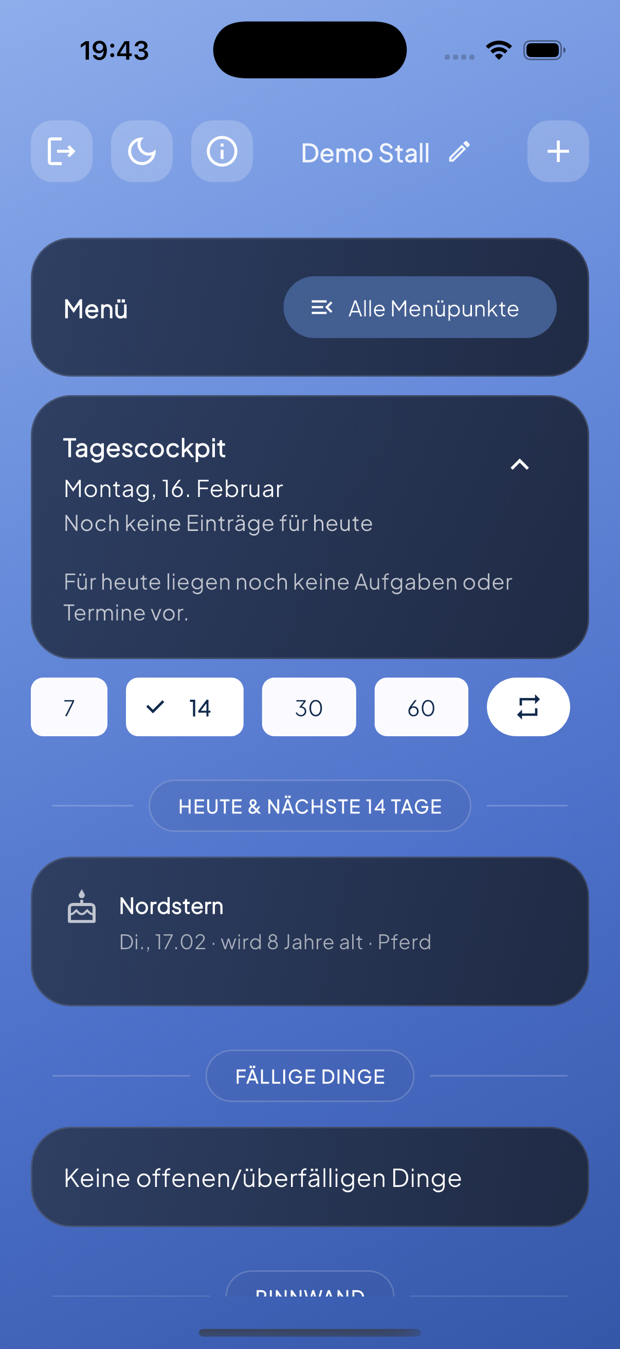 Stall Manager App Vorschau 1