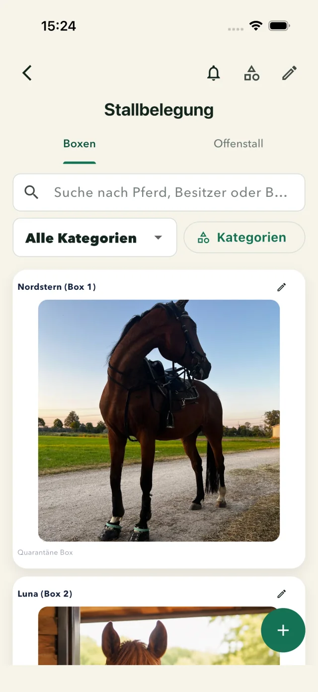 Stall Manager: Stable occupancy with stalls and open stable