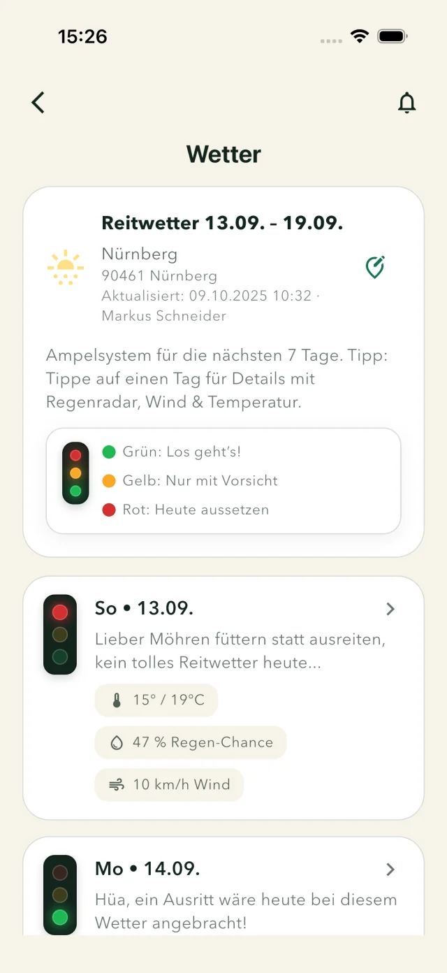 Stall Manager: Weather and Riding Weather