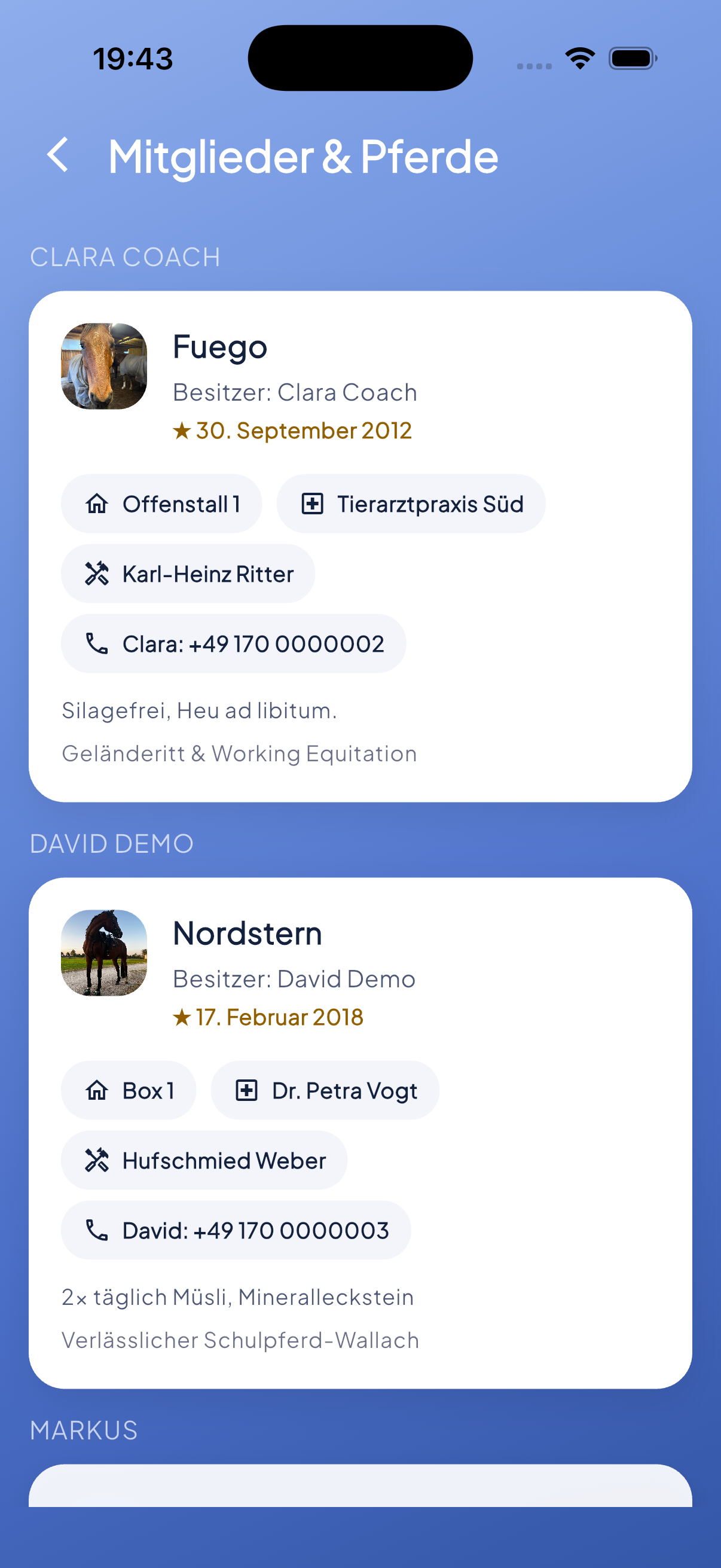 Stall Manager App Vorschau 2