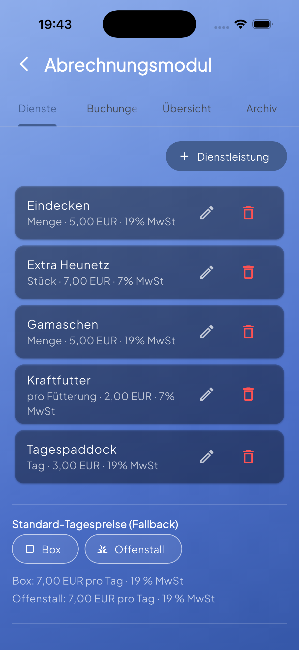 Stall Manager App Vorschau 4