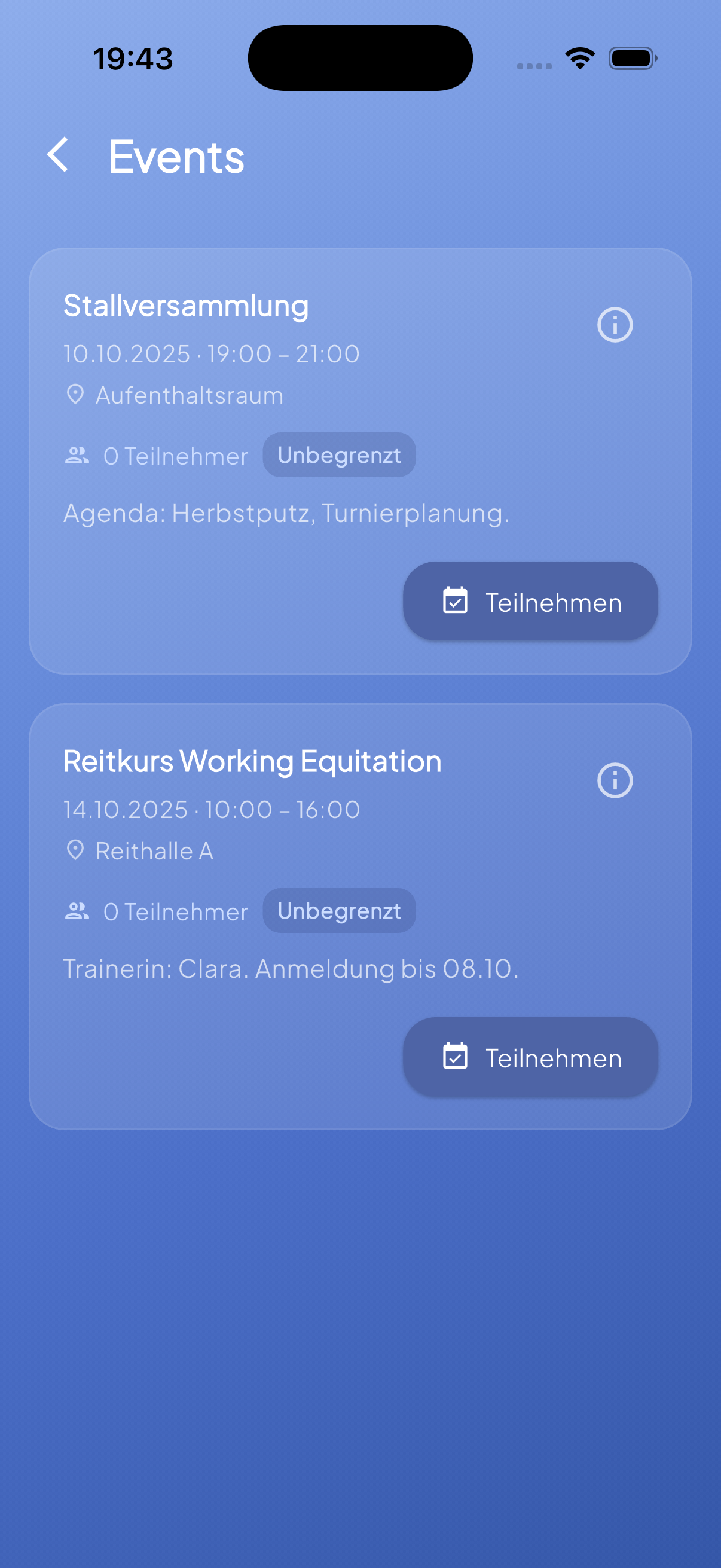 Stall Manager App Vorschau 5